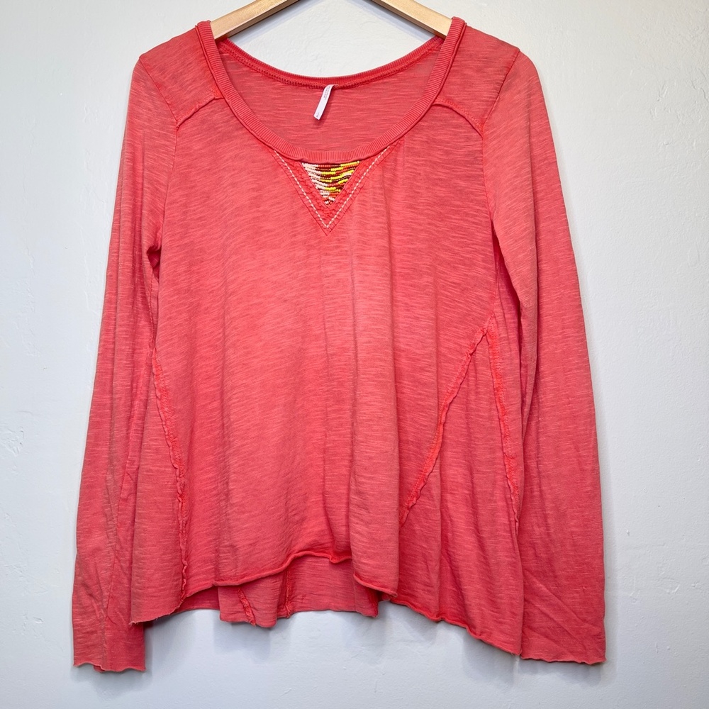 FP | Coral Beaded Long Sleeved Floaty Top - Picture 3 of 15